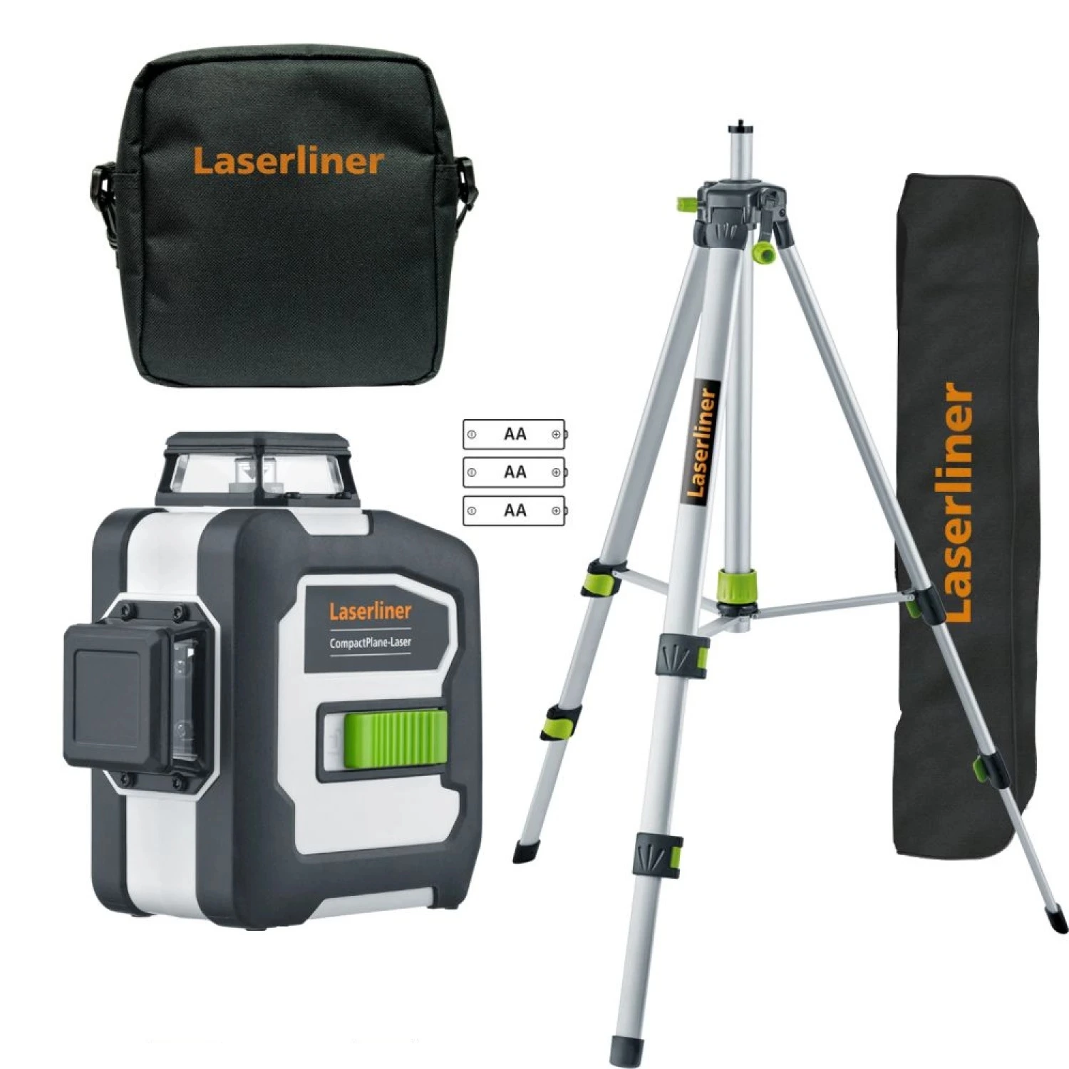 Laserliner CompactPlane-Laser 3G Kruislijnlaser set 150 in tas - 3 lijnen - Groen - 60m
