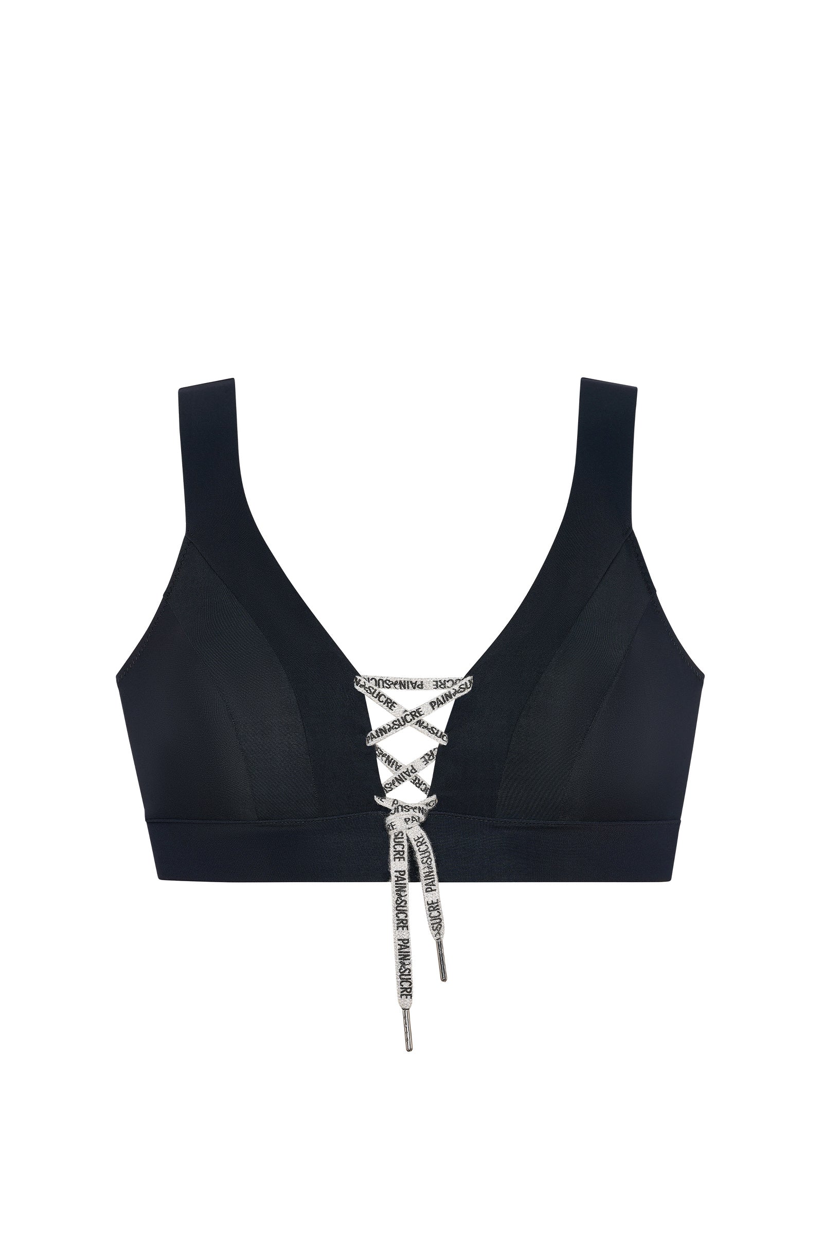 niki Haut de maillot de bain brassière noir à lacet Noir