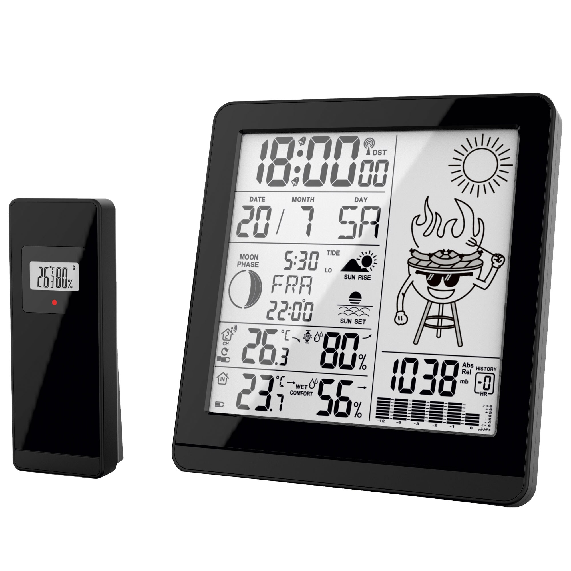 MiravalMIraval Design Funk-Wetterstation Außensensor BBQ-Motiv