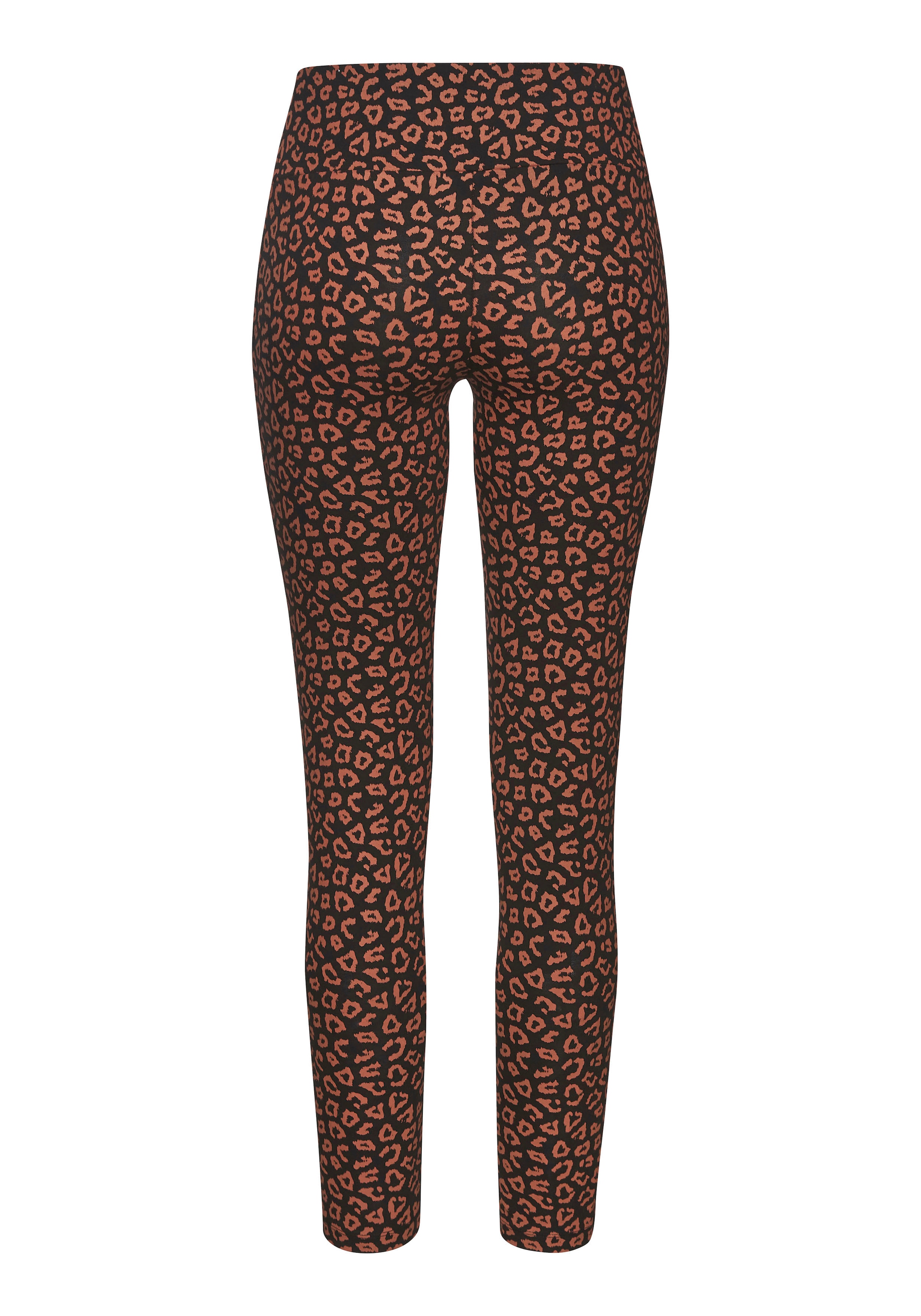 LASCANA Leggings  Sweatleggings mit breitem Bündchen im Leo-Print, Loungewear