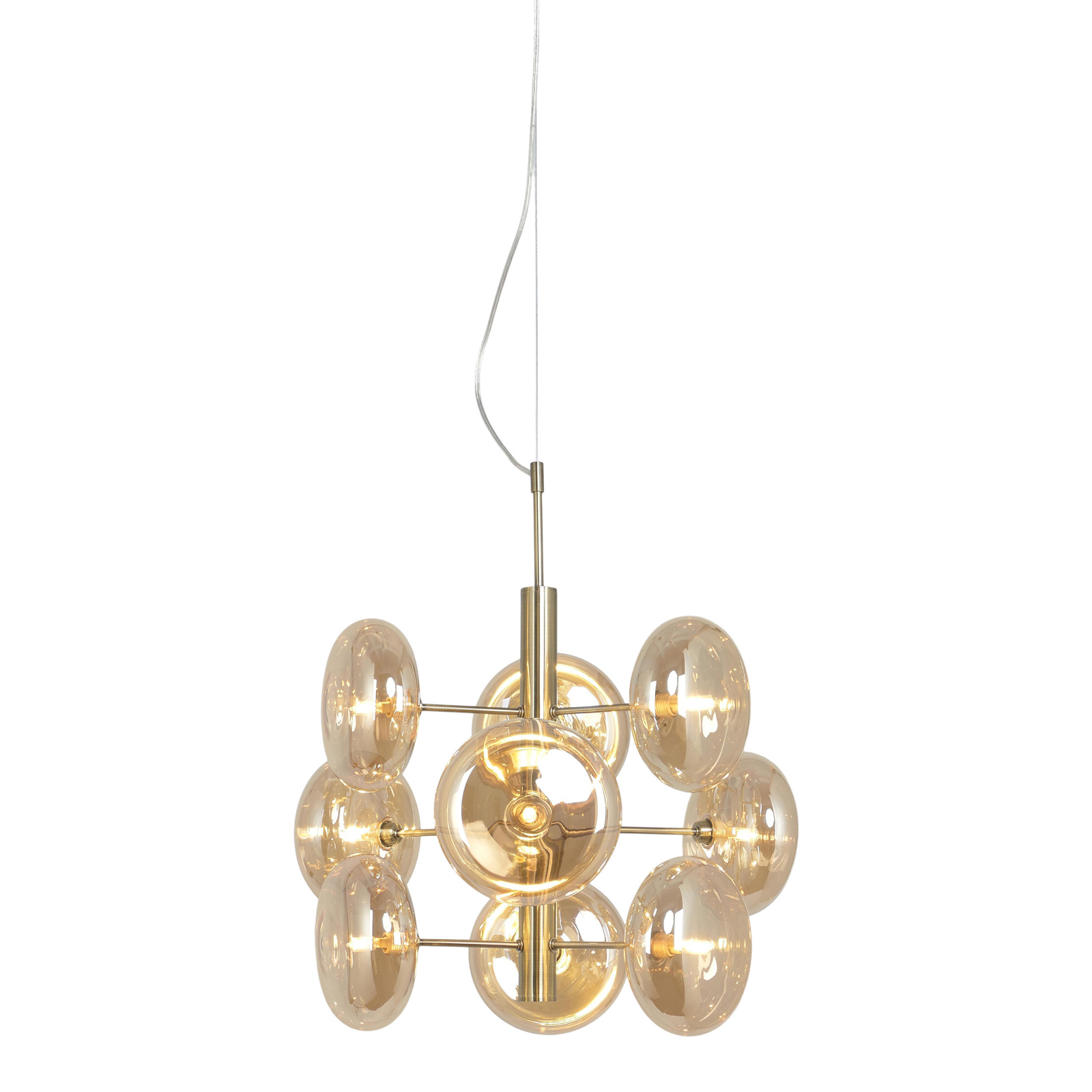 Pendelleuchte ORION - messing-amber - Ø 53 cm