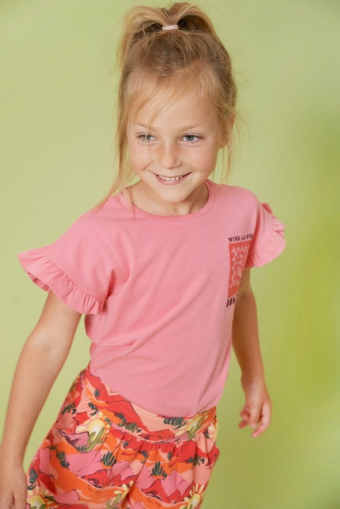 Jubel Jubel t-shirt met backprint - Salsa Sunset roze