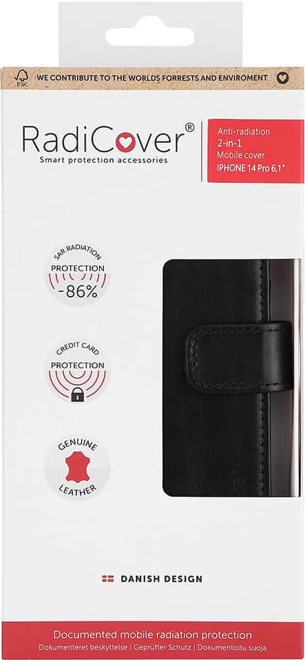 Radicover 2-i-1 wallet case til iPhone 14 Pro (sort)