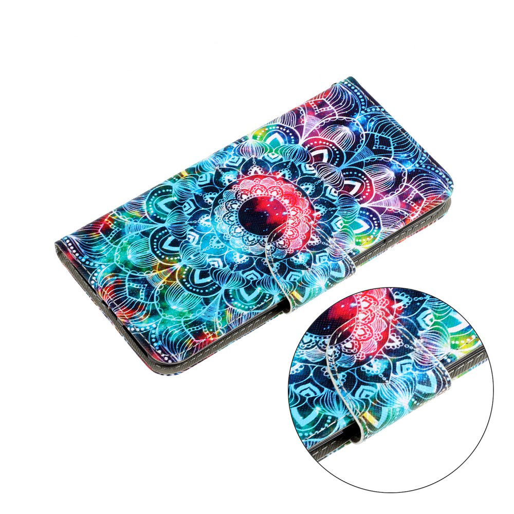 Samsung Galaxy S21 FE 5G Leder Tasche Mandala - Bunt