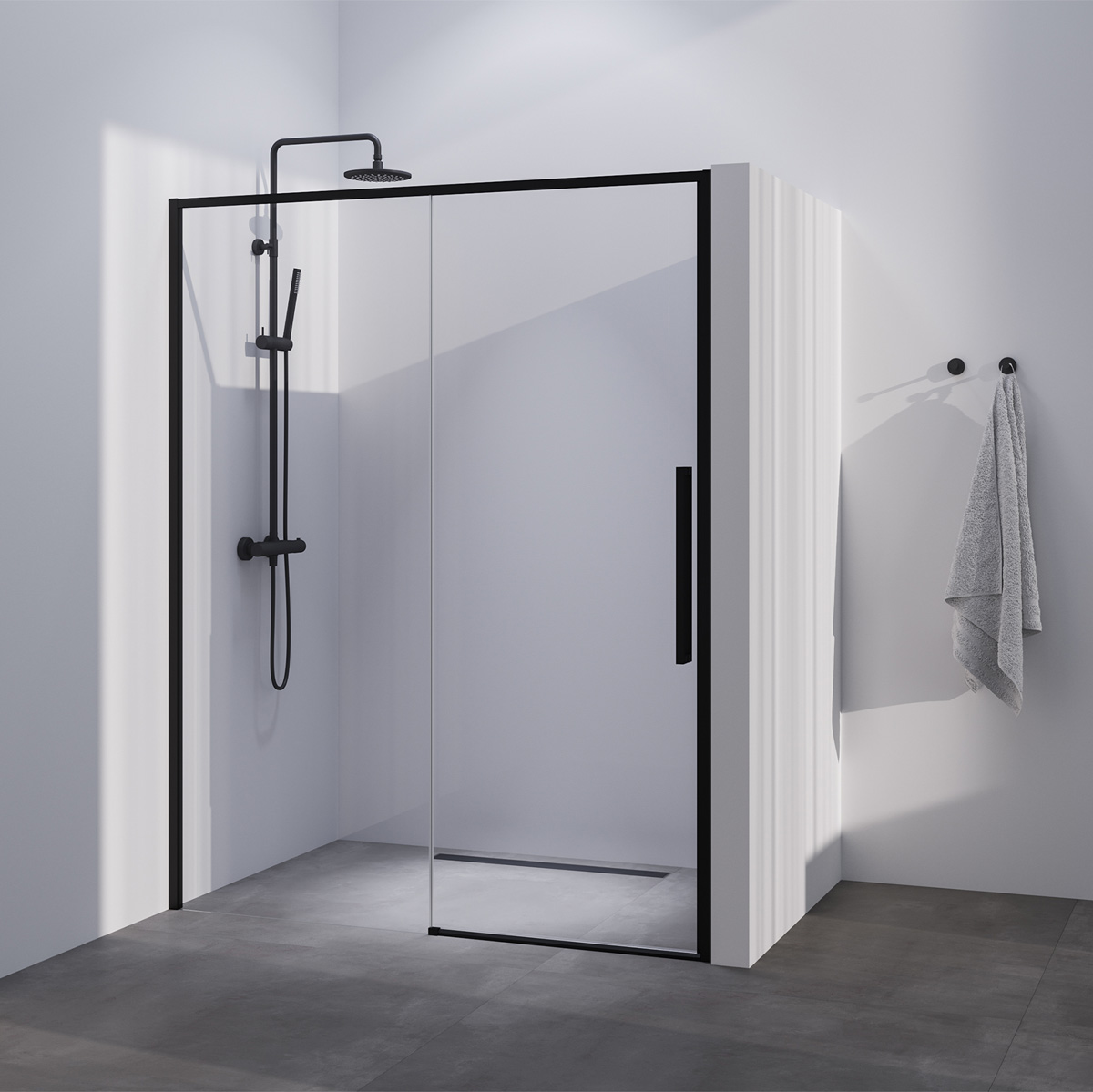 Brauer Season nisdeur met schuifdeur 160cm zwart mat
