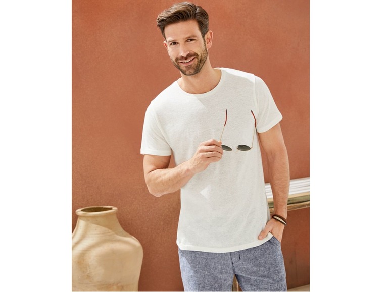 T-shirt voor heren, linnen en katoen