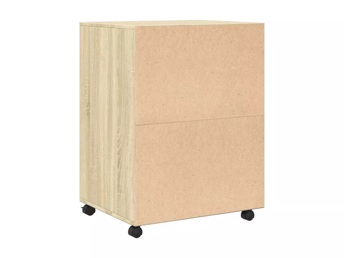 Armoire à roulettes chêne sonoma 60x48x81 cm bois d'ingénierie