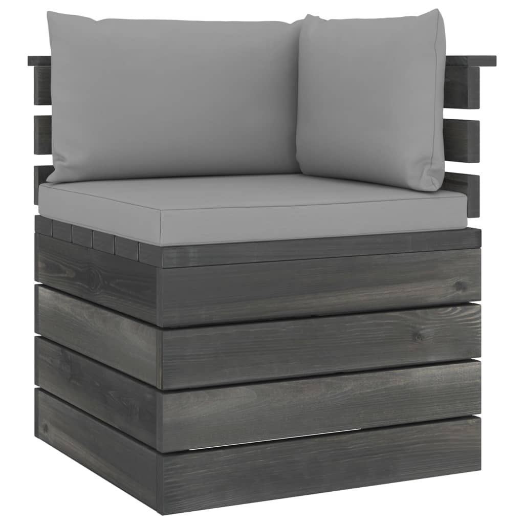 Salon de jardin palette meuble d'extérieur ensemble de mobilier 6 pièces avec coussins bois de pin massif