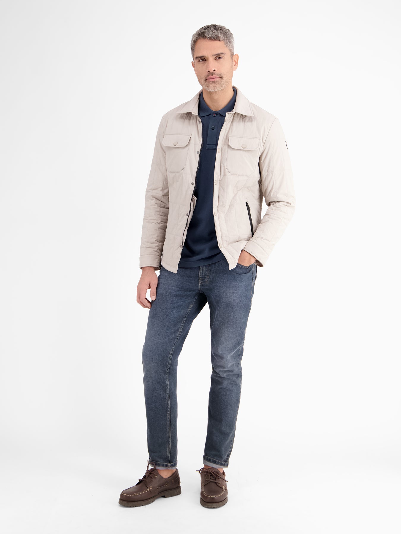Herren Poloshirt in gewaschener Optik