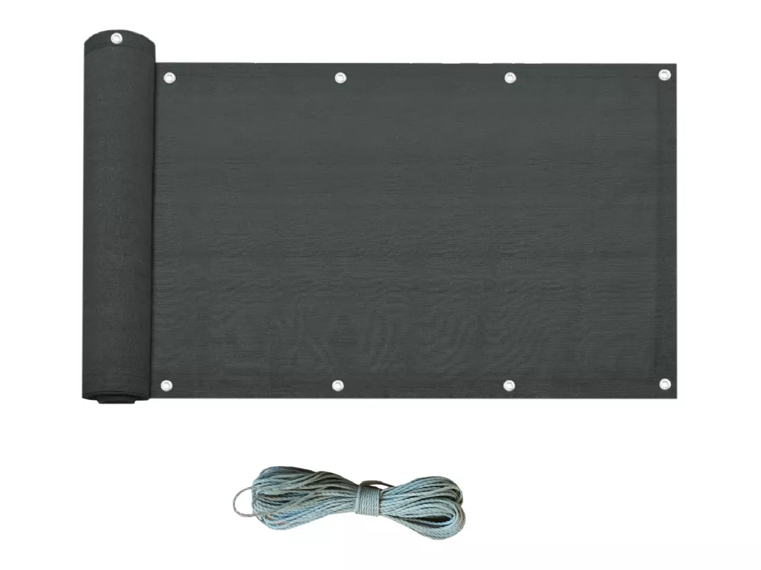 Ecran Brise-Vue De Balcon HDPE Gris Anthracite 0.75x6