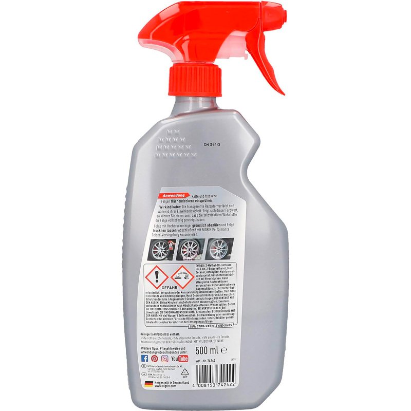 Nettoyant pour jantes Turbo Nigrin - Lot de 2 spray de 500 ml