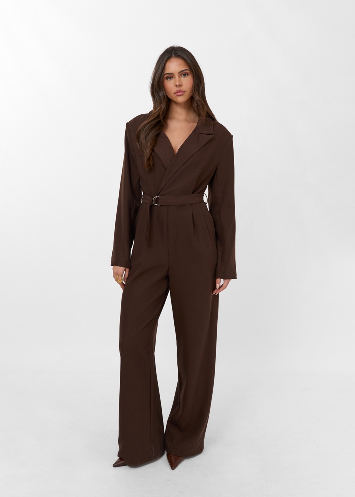 Audrey jumpsuit donker bruin