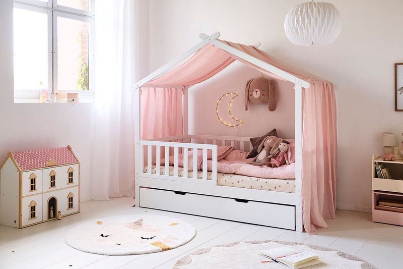 Poppenhuis - Wit en Roze - Hout - Drie Verdiepingen