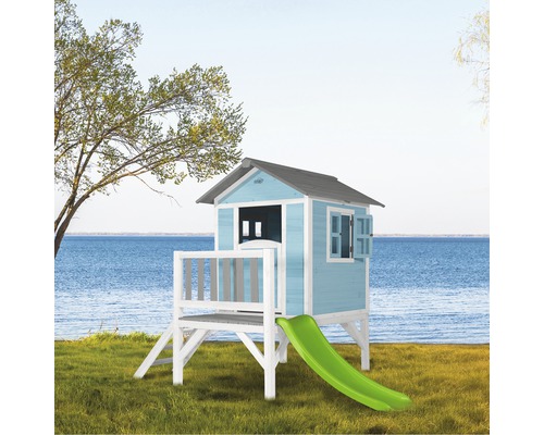 Sunny Lodge XL houten speelhuis, blauw en wit
