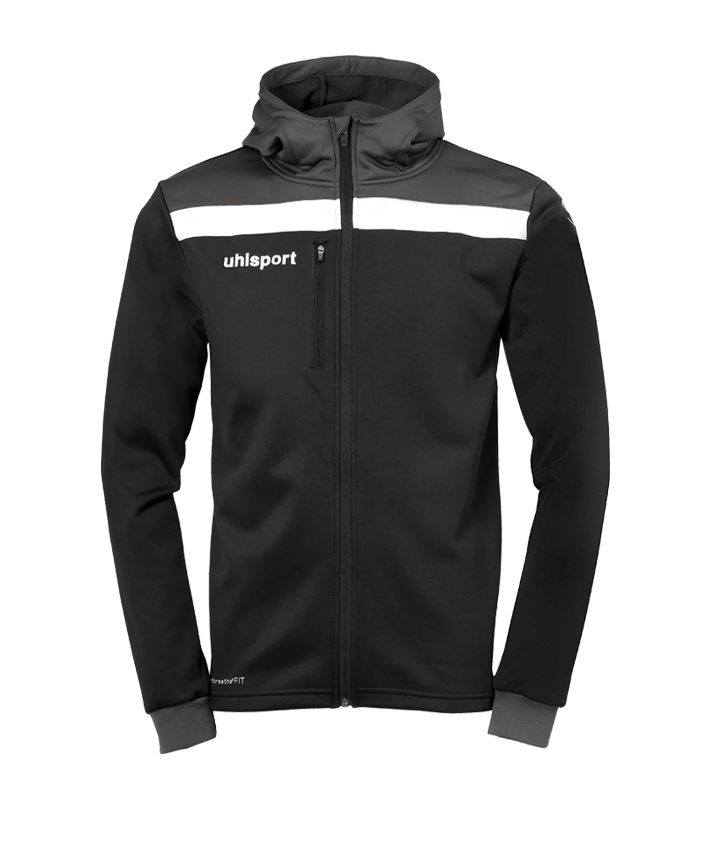 uhlsport Offense 23 Kapuzenjacke Schwarz Grau F01
