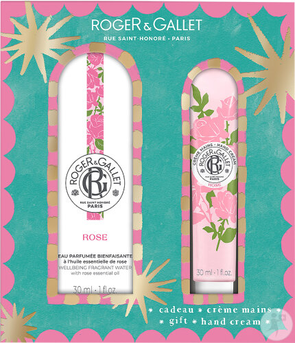 Roger&Gallet Coffret Eau Parfumée Bienfaisante Rose 30ml + Crème Mains 30ml Offert