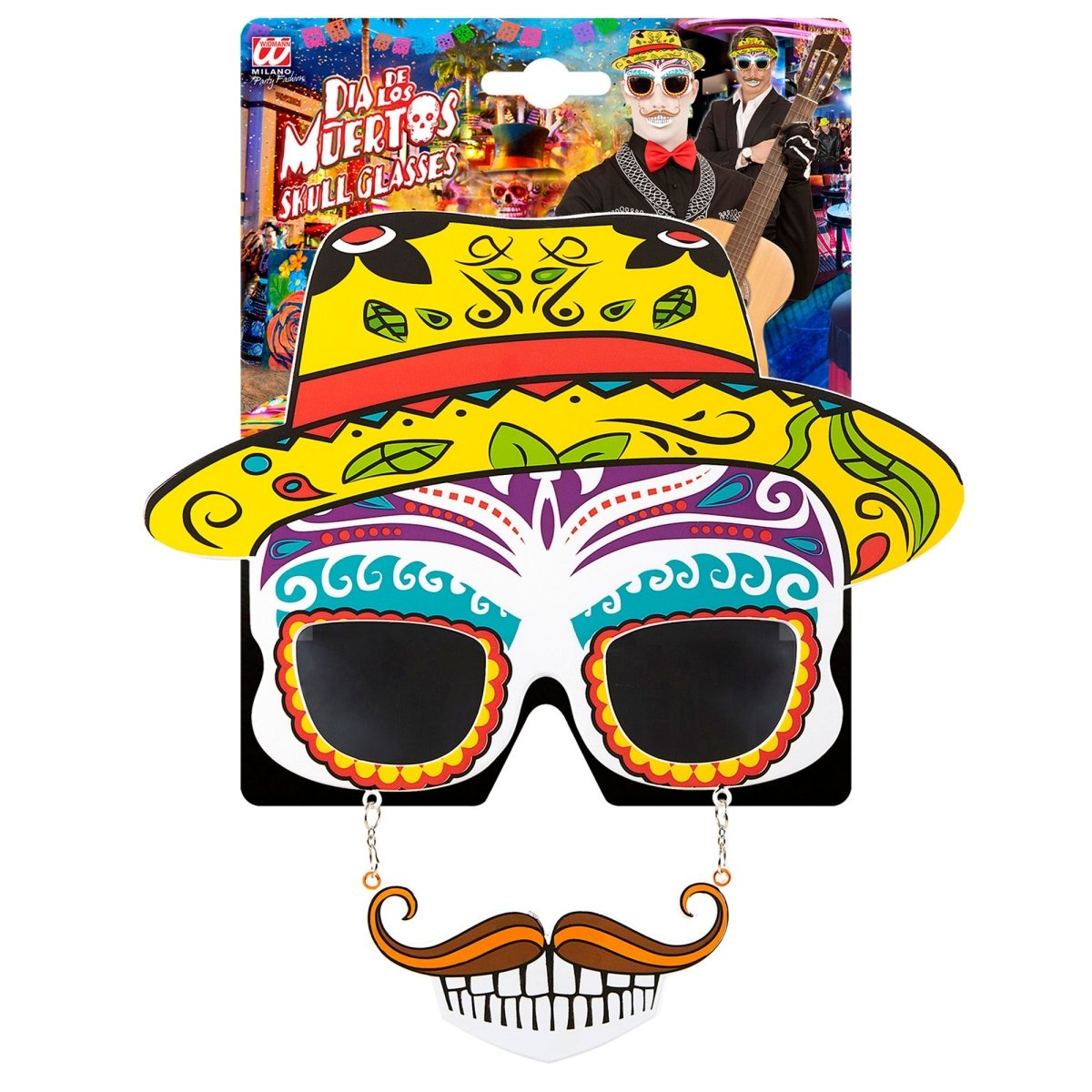 Dia De Los Muertos Bril Gekleurd