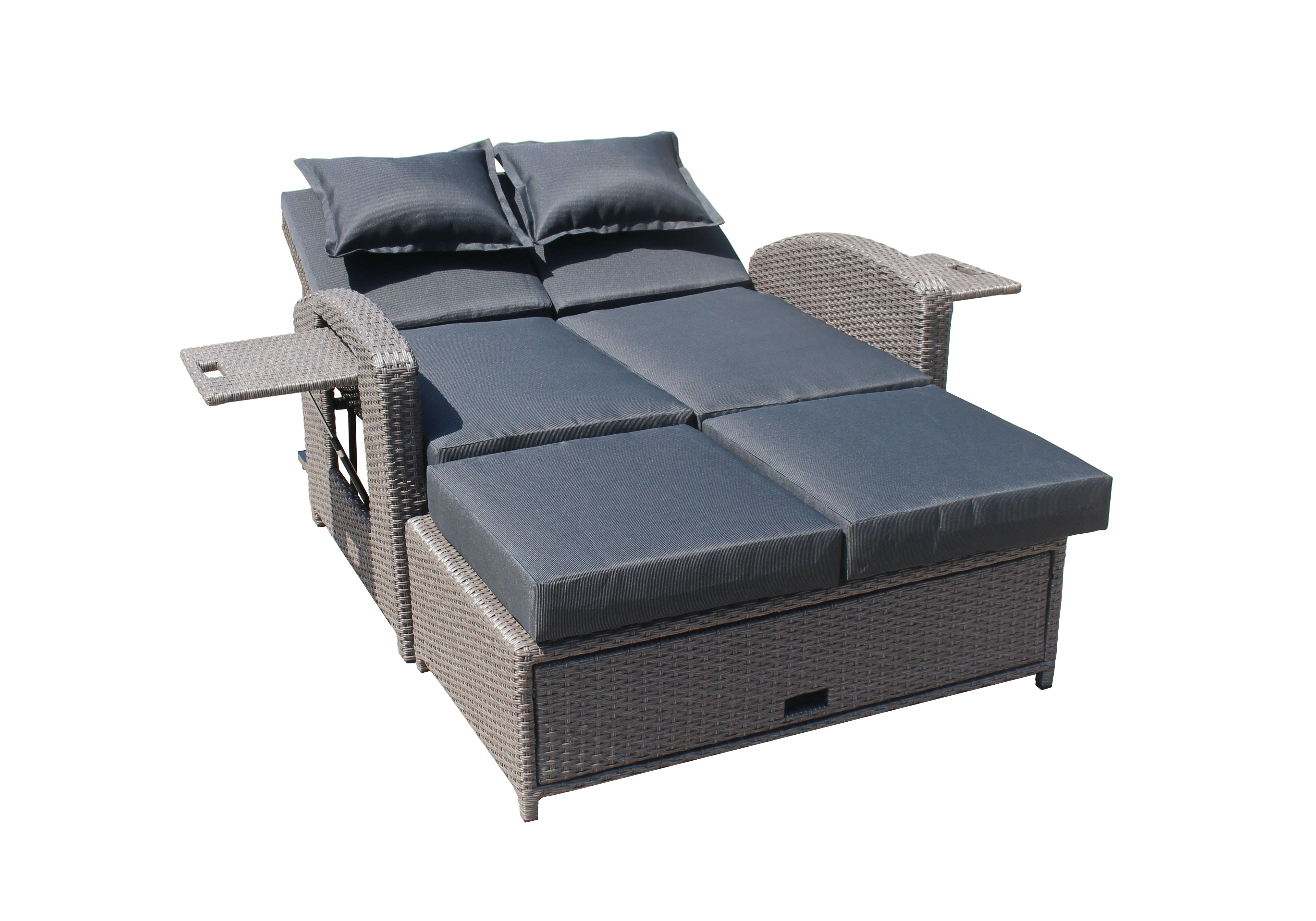Garden Pleasure Funktionssofa NIZZA mit Auflage und Aufstelltischen