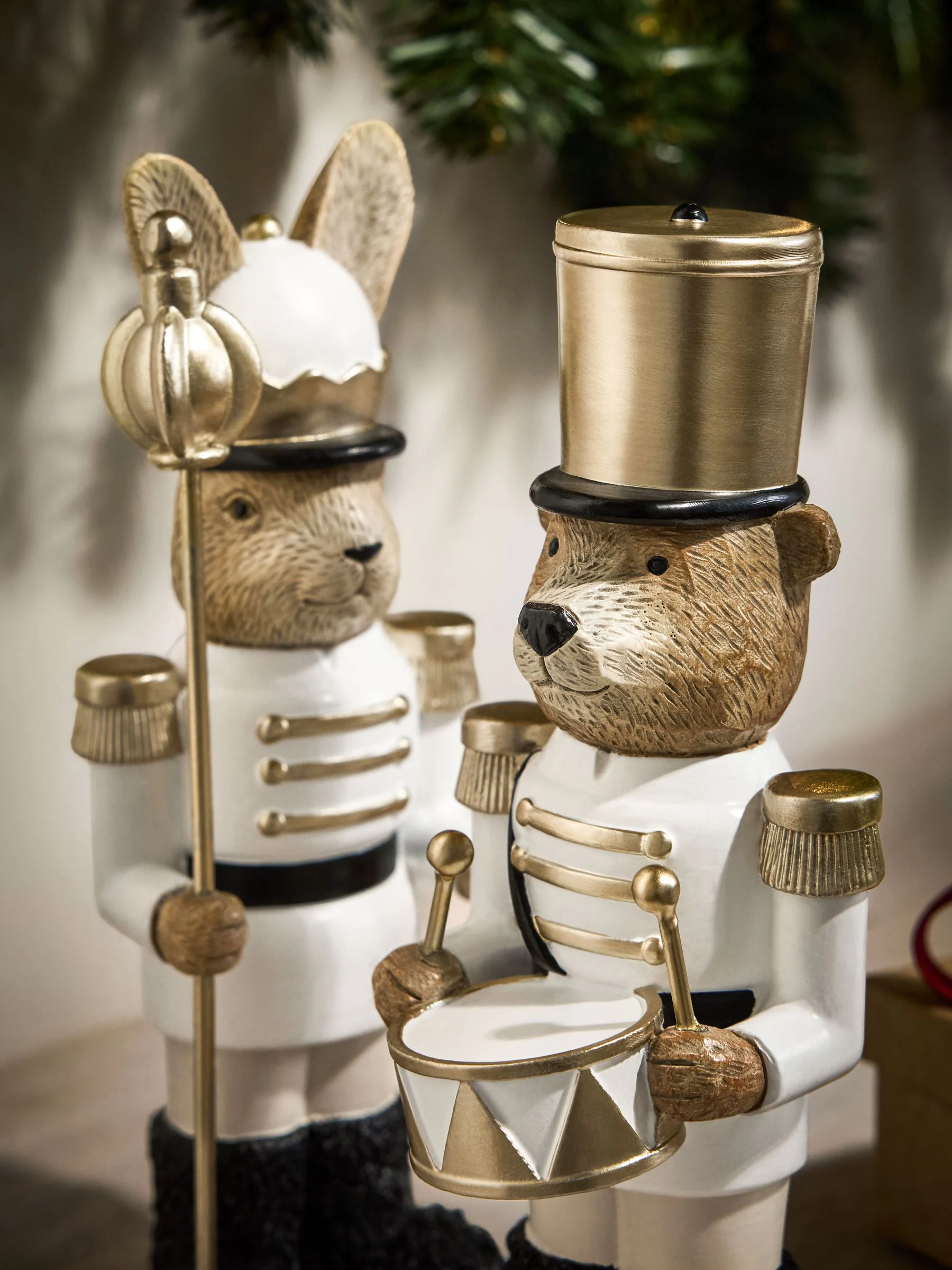 Set van 2 Rosie en Bertie Notenkraker Kerstmis Ornamenten