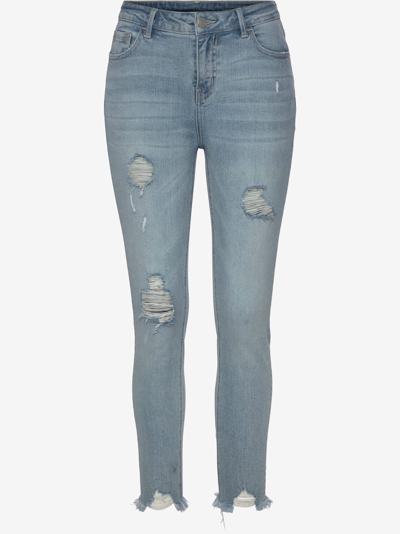 Jean effet déchiré jambes affinées
