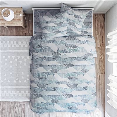 Linge de lit motif vagues géométriques - BECQUET CRÉATION