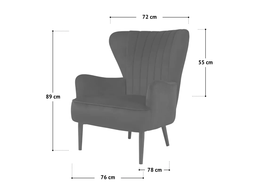 Fauteuil à oreilles rembourré