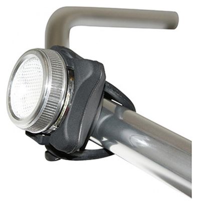 ECLAIRAGE VELO USB AR SUR TIGE DE SELLE NEWTON LIGHT22AT COB LEDS 30 LUMENS ARGENT-NOIR (ECLAIRAGE ROUGE ET BLEU  FONCTIONS FIXE  SOS ET CLIGNOTANT)  - NON HOMOLOGUE -
