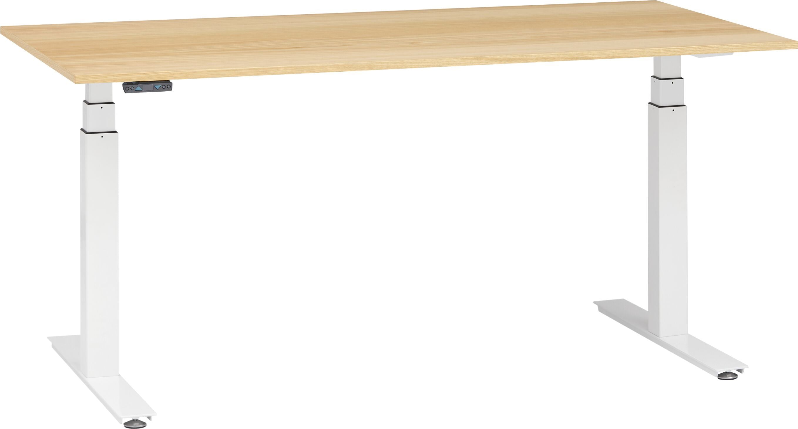 FLEXCUBE PROFI Schreibtisch höhenverstellbar - Eiche hell / B: 160.0 cm x T: 80.0 cm x H: 67.0 cm