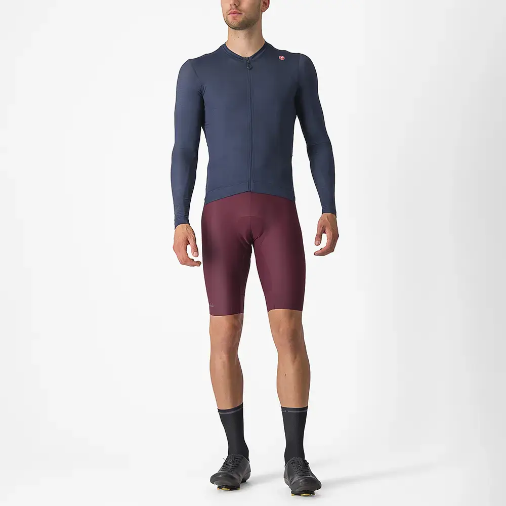 Castelli Espresso Fietsshirt Lange Mouwen Blauw/Zilver Heren