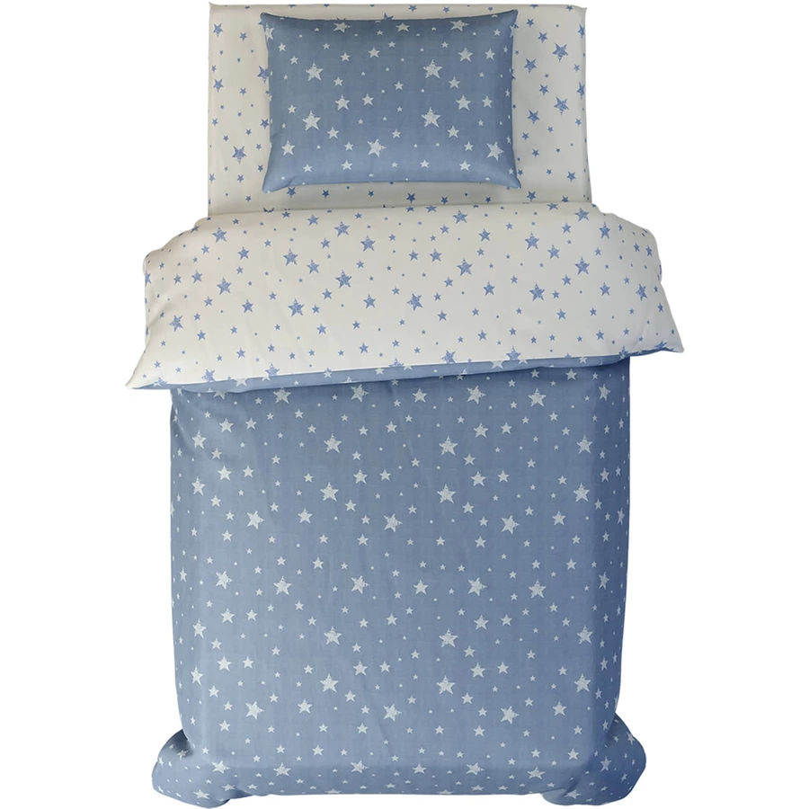 hibboux® Bettwäsche-Set Star Kids Duvet Cover Set Blue