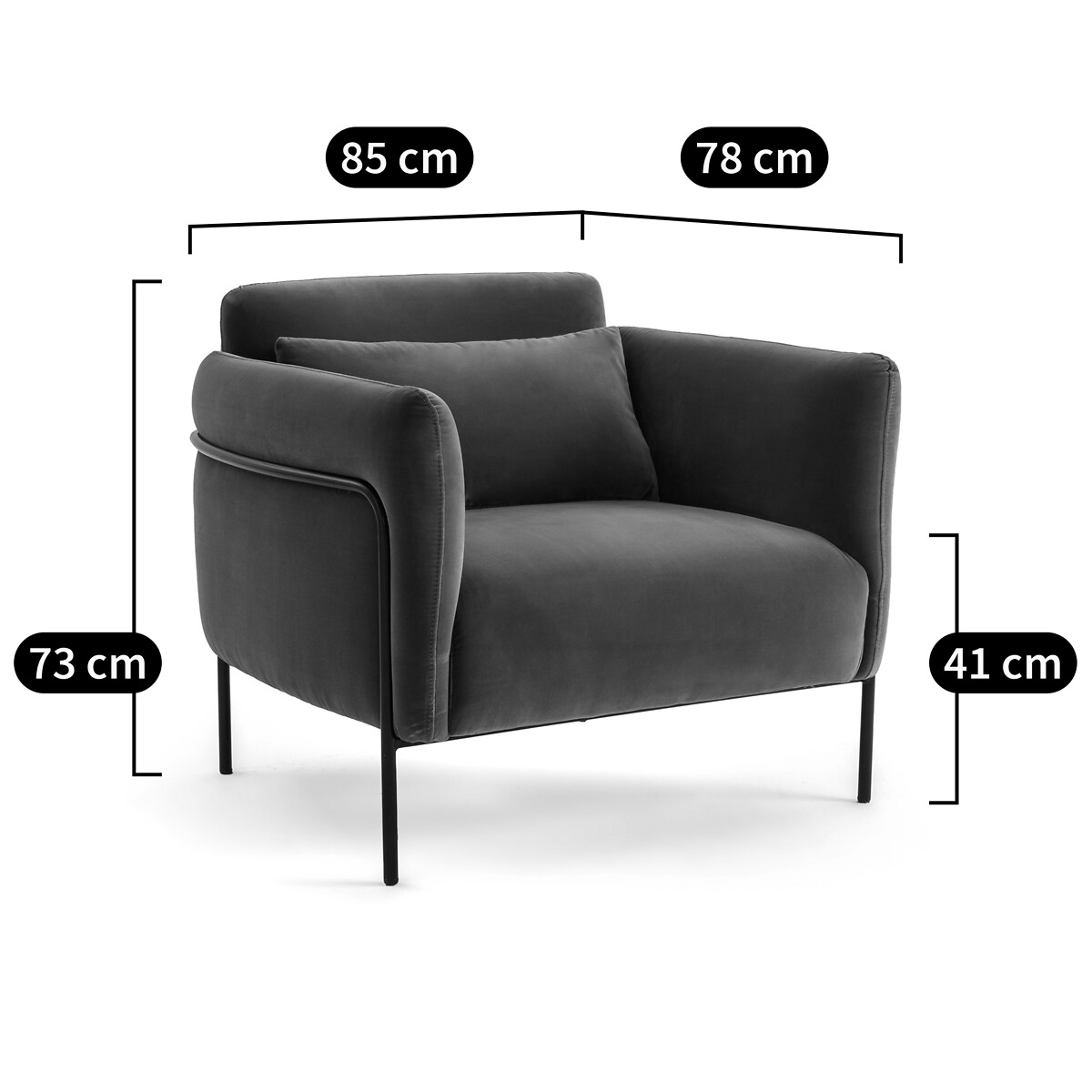 AM.PM<br>Poltrona em fluweel, Alistair