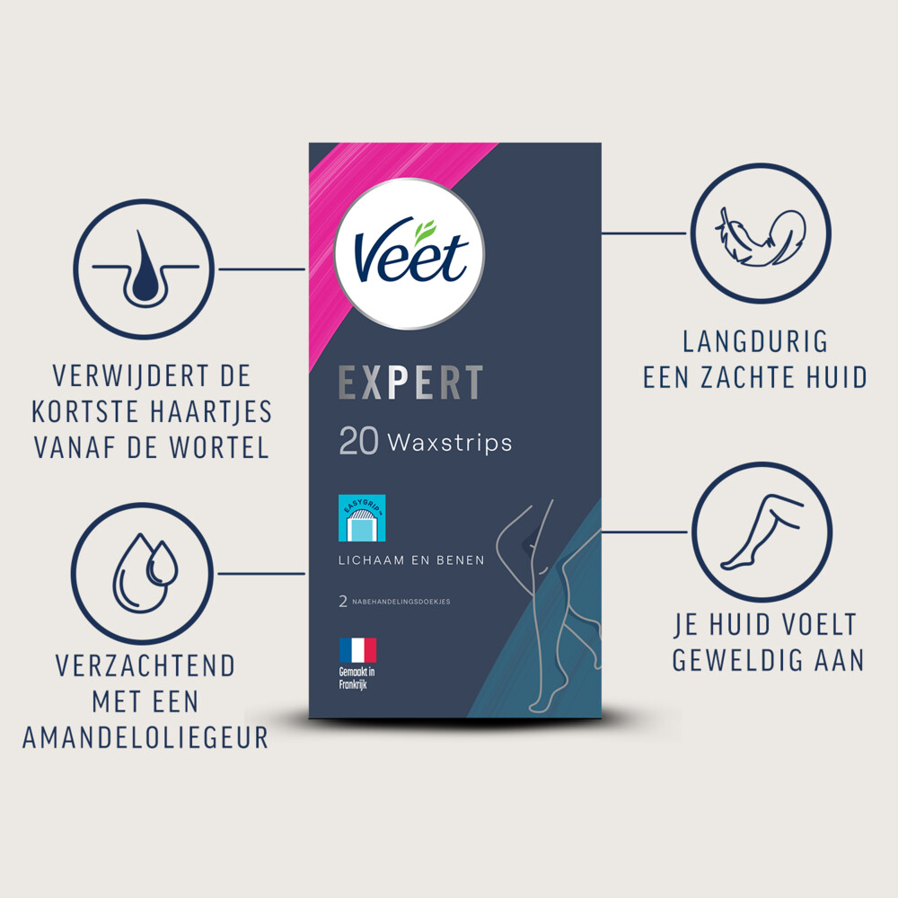 Veet Expert Koude Waxstrips Benen Sensitive20 stuks