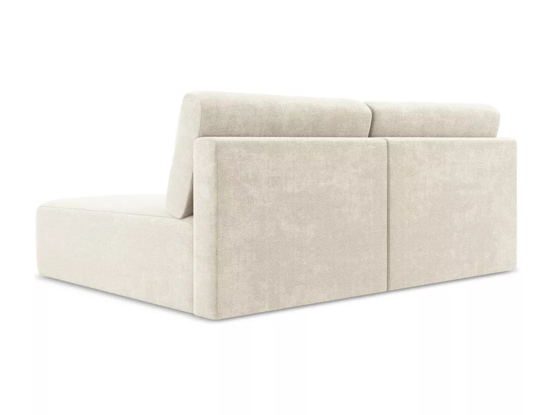 Canapé d’angle 3 places droit sans accoudoir convertible en Chenille - beige clair - KONA