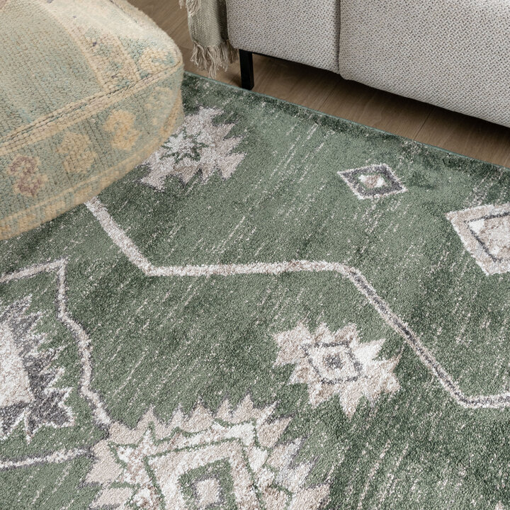 Berber vloerkleed - Blend Aztec Groen