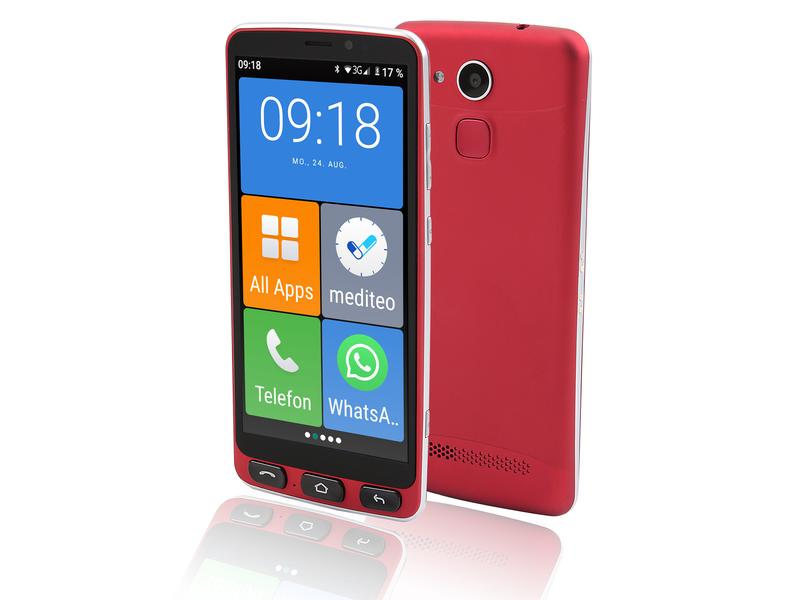 Olympia NEO 16 GB Rot Seniorenfreundliches Android-Smartphone mit einfacher Benutzerführung