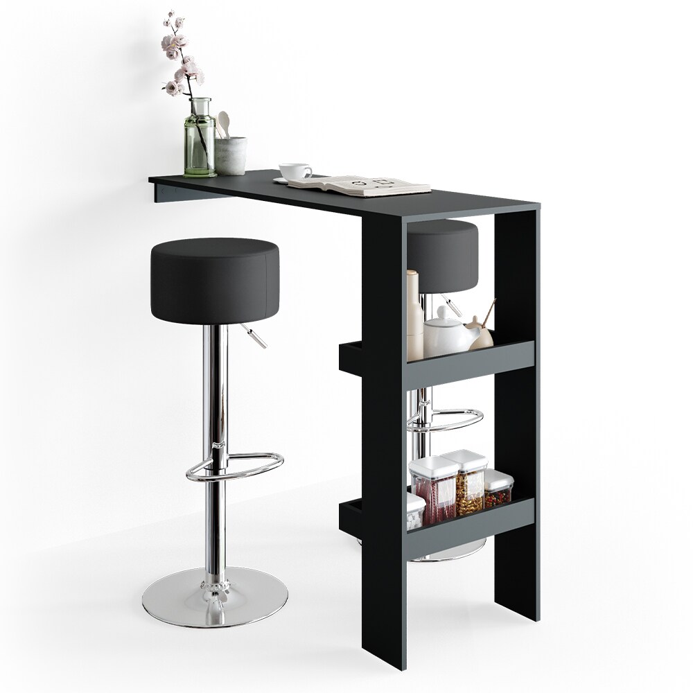 Vicco Design Barhocker 2er Set Schwarz Schminkhocker höhenverstellbar Drehstuhl