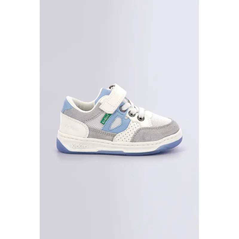 KIKOUAK BLANC BLEU BASKETS BASSES Synthétique Mixte