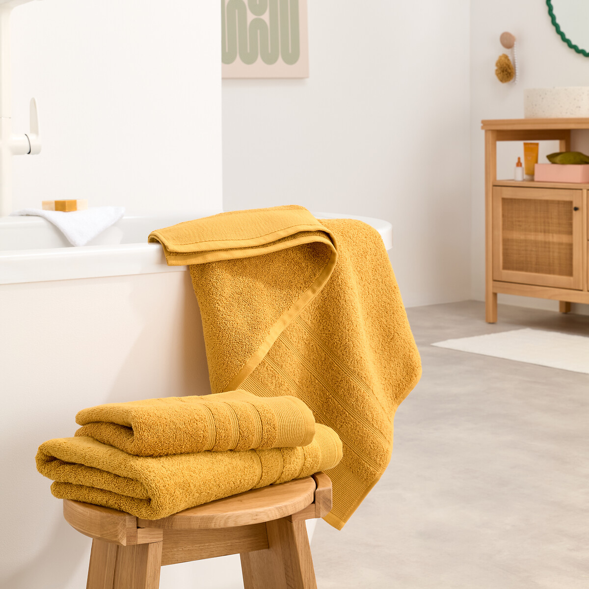 LA REDOUTE INTERIEURS<br>Conjunto de 2 toalhas felpudas 600 g/m², Zavara