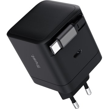 Trust Maxo Chargeur PD USB-C rétractable de 65 W