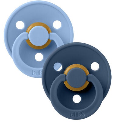 BIBS Smokk Colour 2-pack Lateks Størrelse 1, Sky Blue/Steel Blue