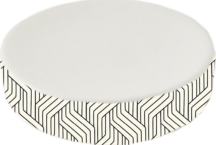 Porte savon noir et blanc à motifs en porcelaine Urbain