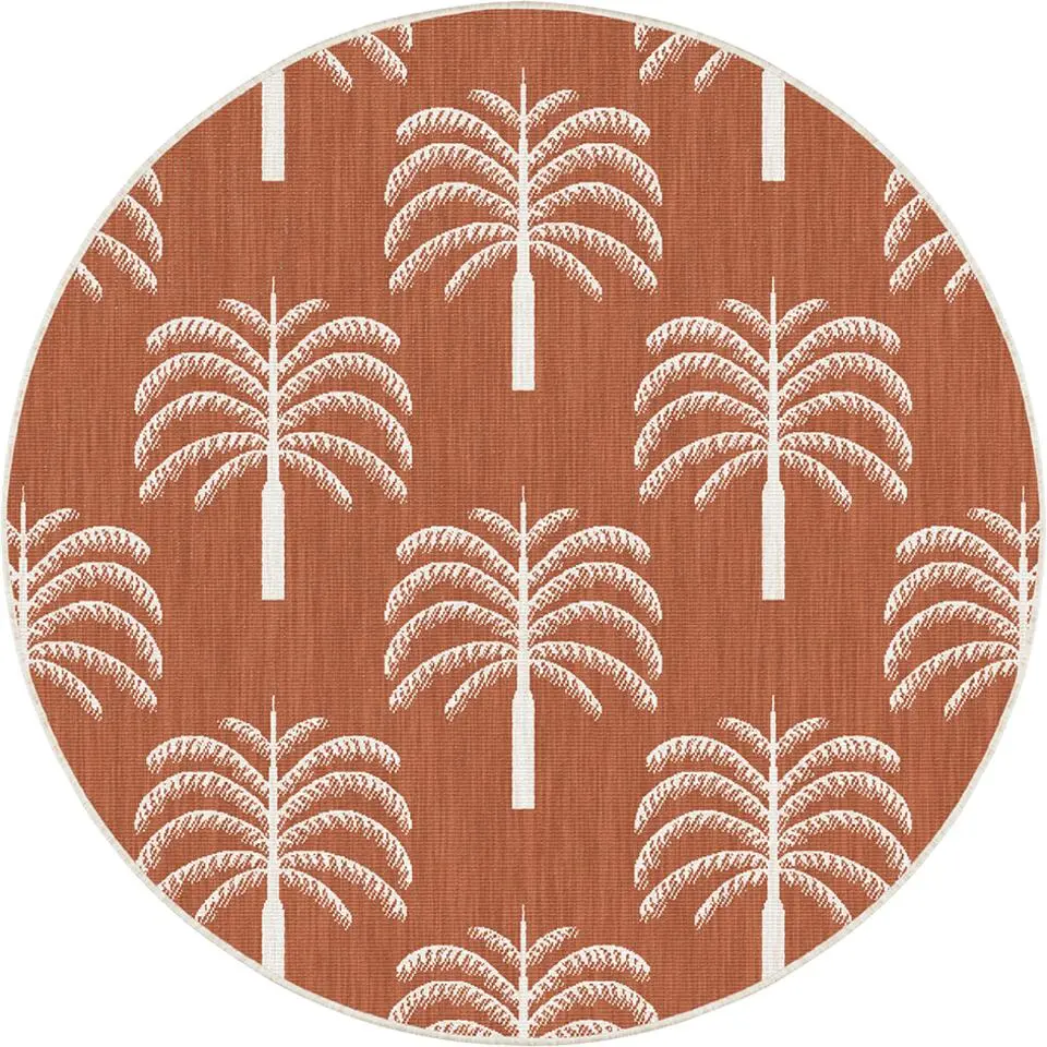 Interieur05 rond buitenkleed roest Oase - 200 x 200 cm