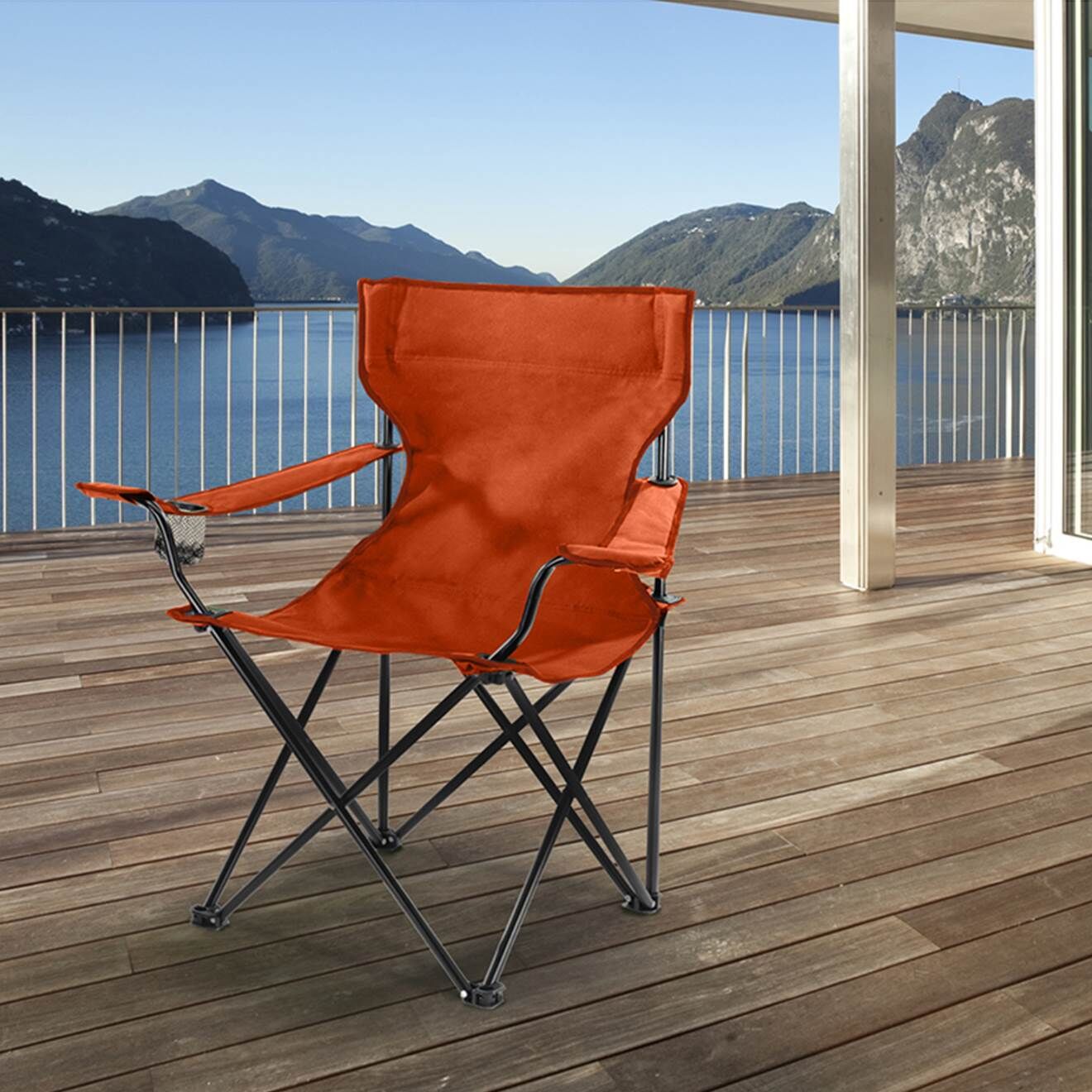 Sourcidys Fauteuil Camping orange