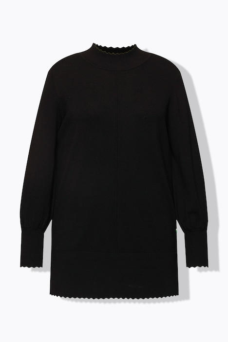 Pullover, Muschelsaum, Stehkragen, Langarm