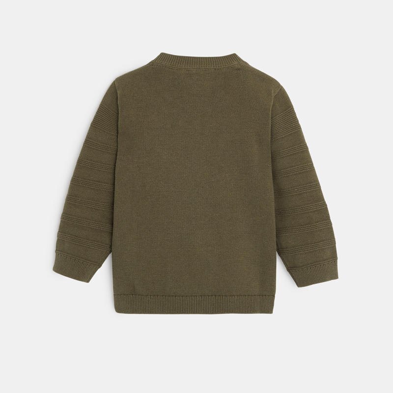 Gilet zippé maille fantaisie vert bébé garçon Vert