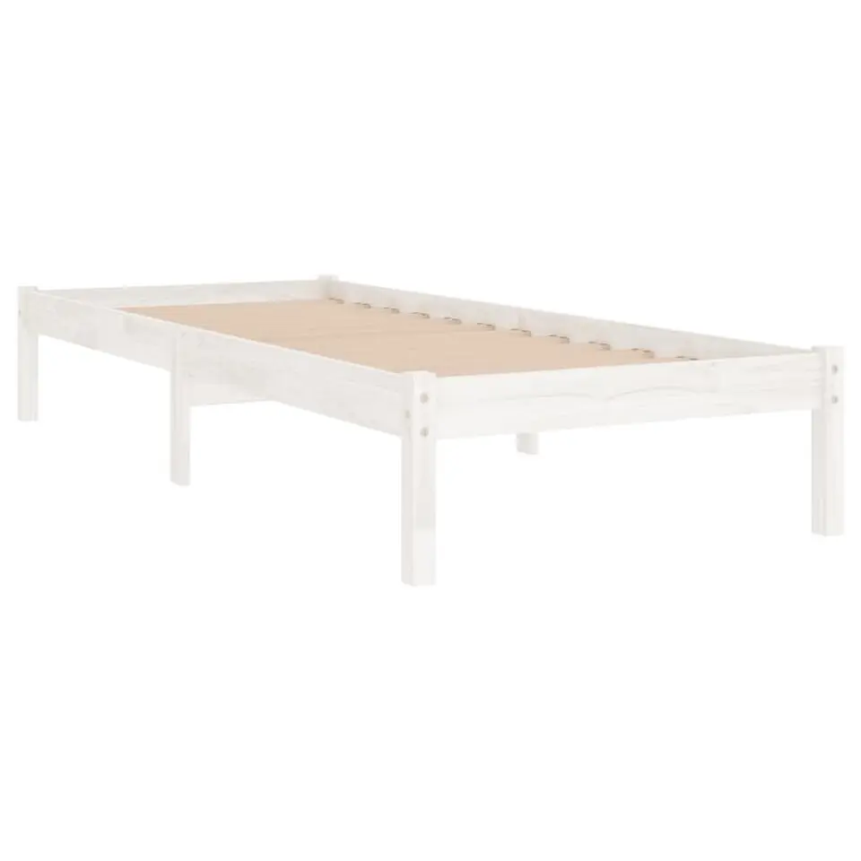vidaXL - Bed frame met lattenbodem - Wit - Grenenhout - 90x200 cm