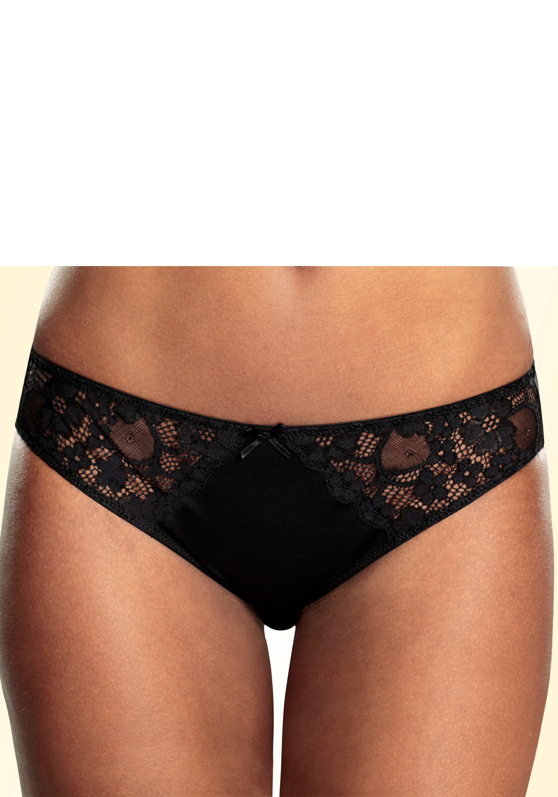 petite fleur Slip, 3 Stk. mit leicht transparenter Jacquardspitze an den Seiten