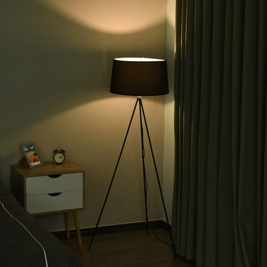 HOMCOM Tripod-Stehlampe schwarz