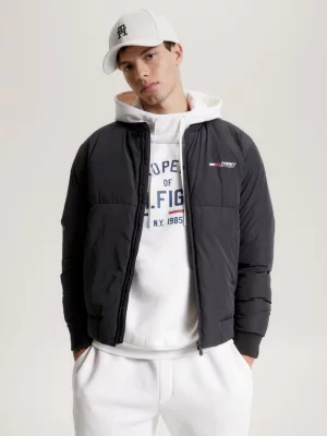 Jaqueta Bomber Acolchoada com Logo Esportivo