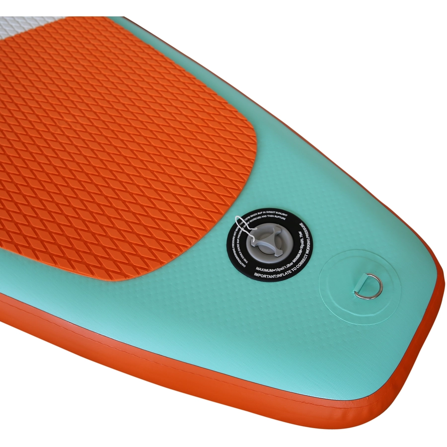 HOMCOM Aufblasbares Surfbrett mit Paddel grün, orange, weiß